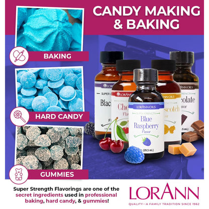 LorAnn Oils Super Strength Flavoring - Used For Candy Making, Flavoring Extracts, Baking, Hard Candy, and Flavor Oils, Blue Raspberry, 1 fl dram