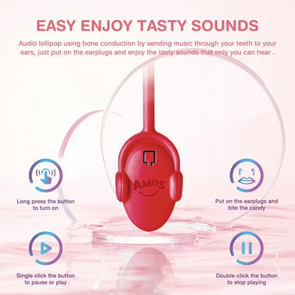 Amos Tasty Sound Lollipops Watermelon, Natural Flavored Music Lollipop 0.42oz