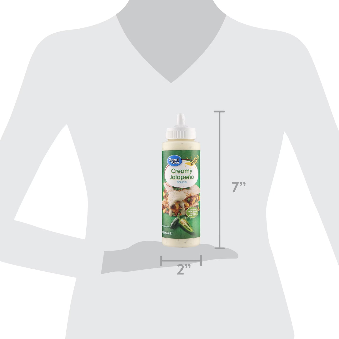 Great Value Creamy Jalapeno Sauce, 9 fl oz Bottle