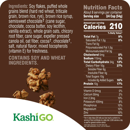 Kashi GO Chocolate Crunch Protein Cereal Box, 16 oz