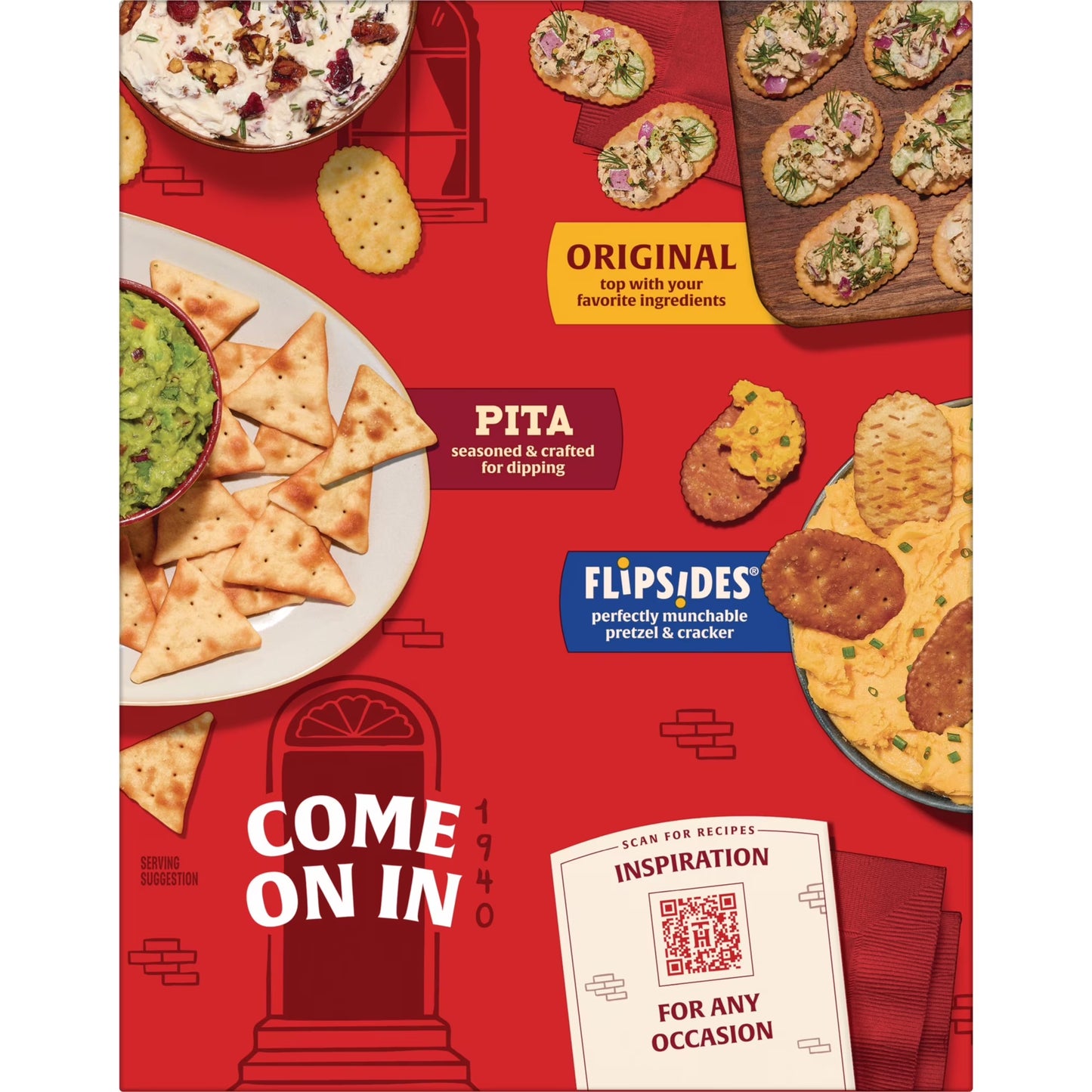 Town House Pita Sea Salt Oven Baked Crackers, Salty Snacks, 9.5 oz