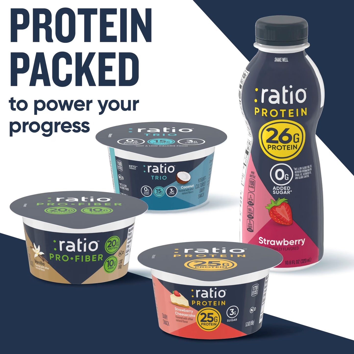 Ratio Yogurt Protein Cultured Dairy Snack, Vanilla, 25g Protein, 5.3 OZ