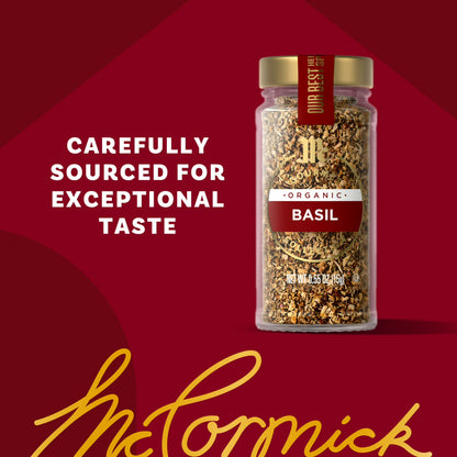 McCormick Gourmet Organic Basil Leaves, 0.55 oz Bottle
