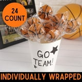 Basketball Lollipops, Birthday Party Favor Candy, 24 Count Box, 10.16 Ounces