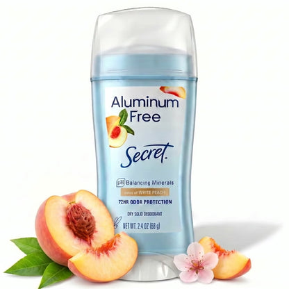Secret Aluminum Free Women's Deodorant Solid, White Peach, 2.4 oz