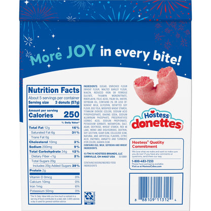 Hostess Donettes, Strawberry Artificially Flavored Mini Donuts, 10 oz Bag