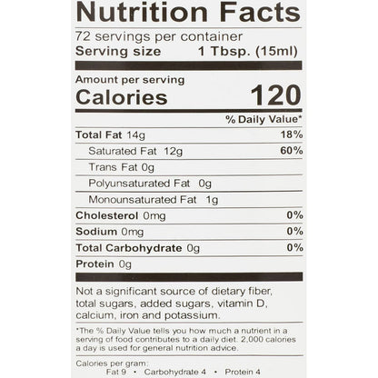 Tropical Plantation Organic Coconut Oil, 72 fl oz, 2 Pack