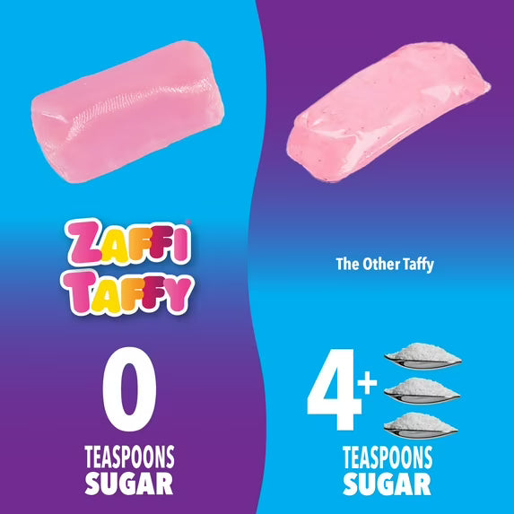 ZOLLIPOPS Sour Zaffi Taffy Sugar Free, Keto, Allergen & Diabetic Friendly, Assorted Fruit 5.0oz