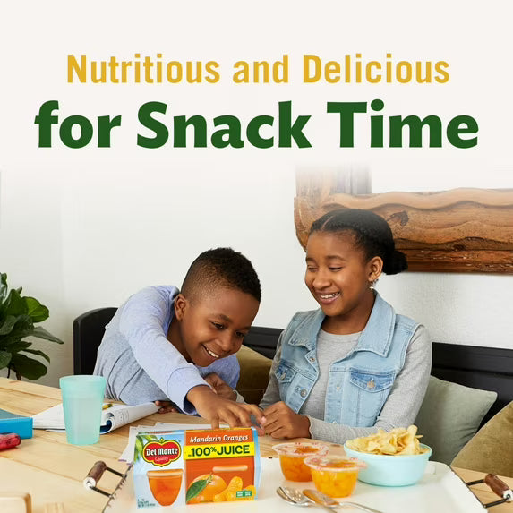 Del Monte Mandarin Orange Fruit Cup Snacks, 4 oz Cup (Pack of 4)
