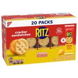 RITZ Cheese Sandwich Crackers, Lunch Snacks, 20 Snack Packs (6 Crackers Per Pack)
