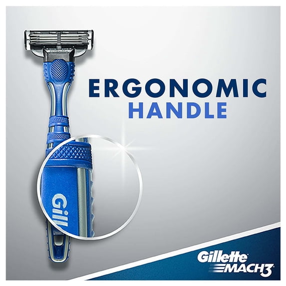Gillette Mach3 Men’s Disposable Razors, 3 Count, Blue