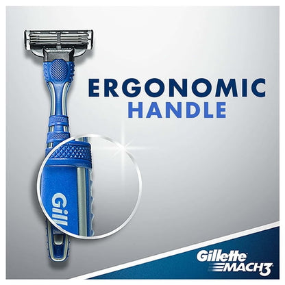 Gillette Mach3 Men’s Disposable Razors, 3 Count, Blue