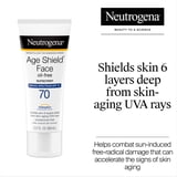 Neutrogena Age Shield Face Sunscreen, SPF 70 Sunblock, 3 fl oz