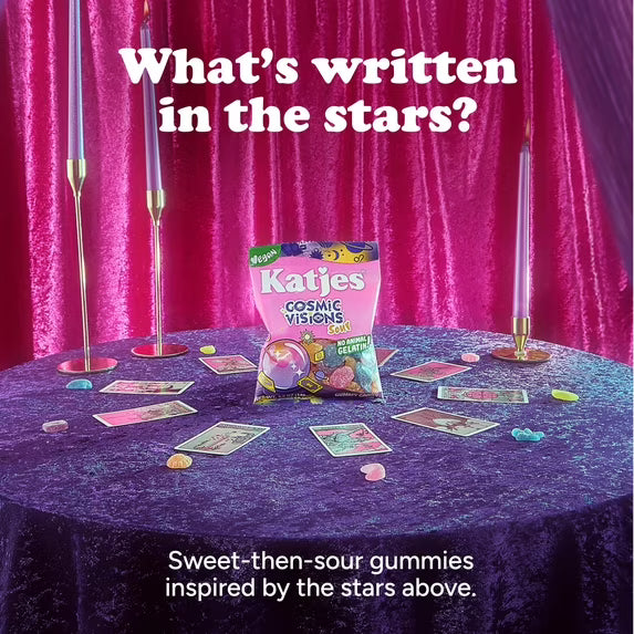 Katjes Cosmic Visions Sour Vegan Gummy Candy, Gelatin Free, 4.9 oz