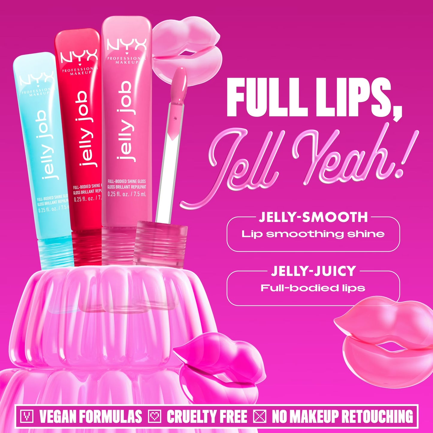 NYX Professional Makeup Jelly Job Lip Gloss, Jelly Blushing 07