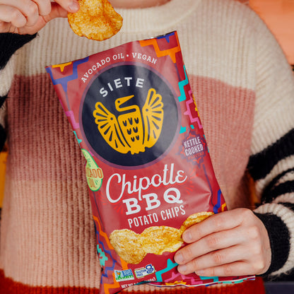 Siete Family Foods Kettle Cooked Potato Chips Chipotle Barbeque, 5.5 oz