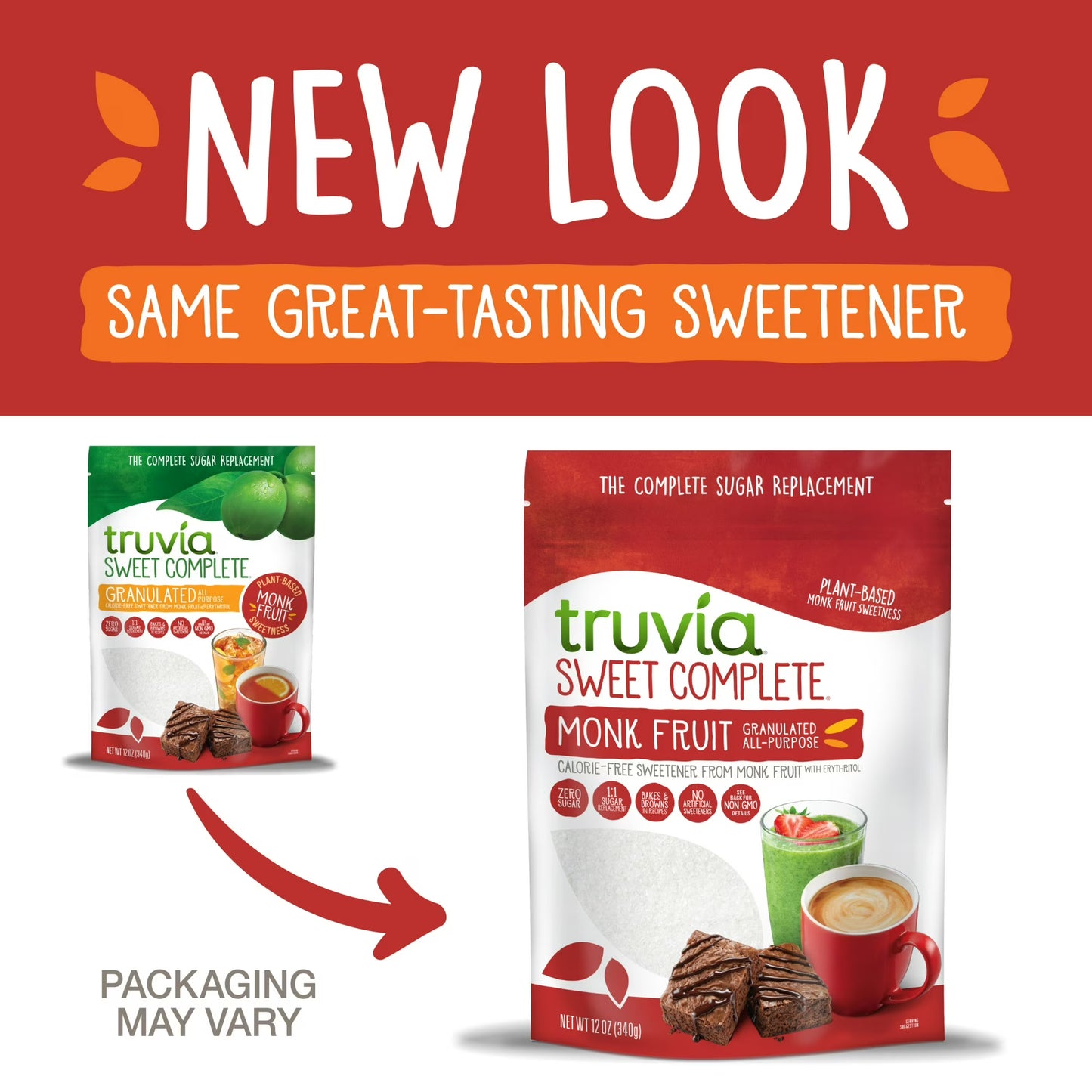 Truvia Sweet Complete Granulated Calorie-Free Sweetener from The Monk Fruit, 12 oz