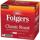 Folgers Classic Roast, Medium Roast Coffee, Keurig K Cup Pods, 48 Count Box