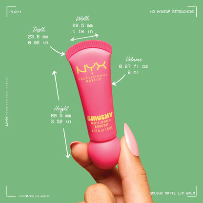 NYX Professional Makeup Smushy Matte Lip Balm, Squeeze N' Sizzle, Cherry Red, 0.27 fl oz