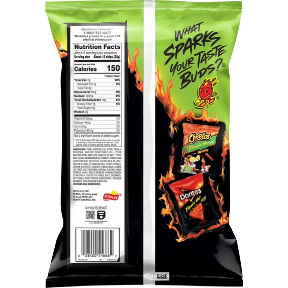 Doritos Flamin' Hot Limon Flavored Tortilla Chips, 9.25 oz Bag