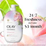 Olay Fresh Radiance Body Wash, Strawberry & Mint, with Vitamin B3, 35 fl oz