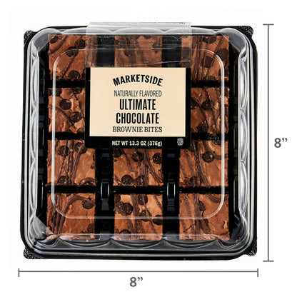 Marketside Bite Sized Ultimate Chocolate Brownies, 13.3 oz, 12 Count (Shelf-Stable)