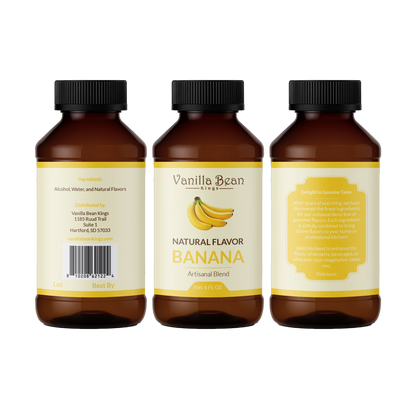 Natural Banana Extract for Baking and Flavoring - 4 OZ - Natural Flavors for Baked Goods, Desserts, & Cooking