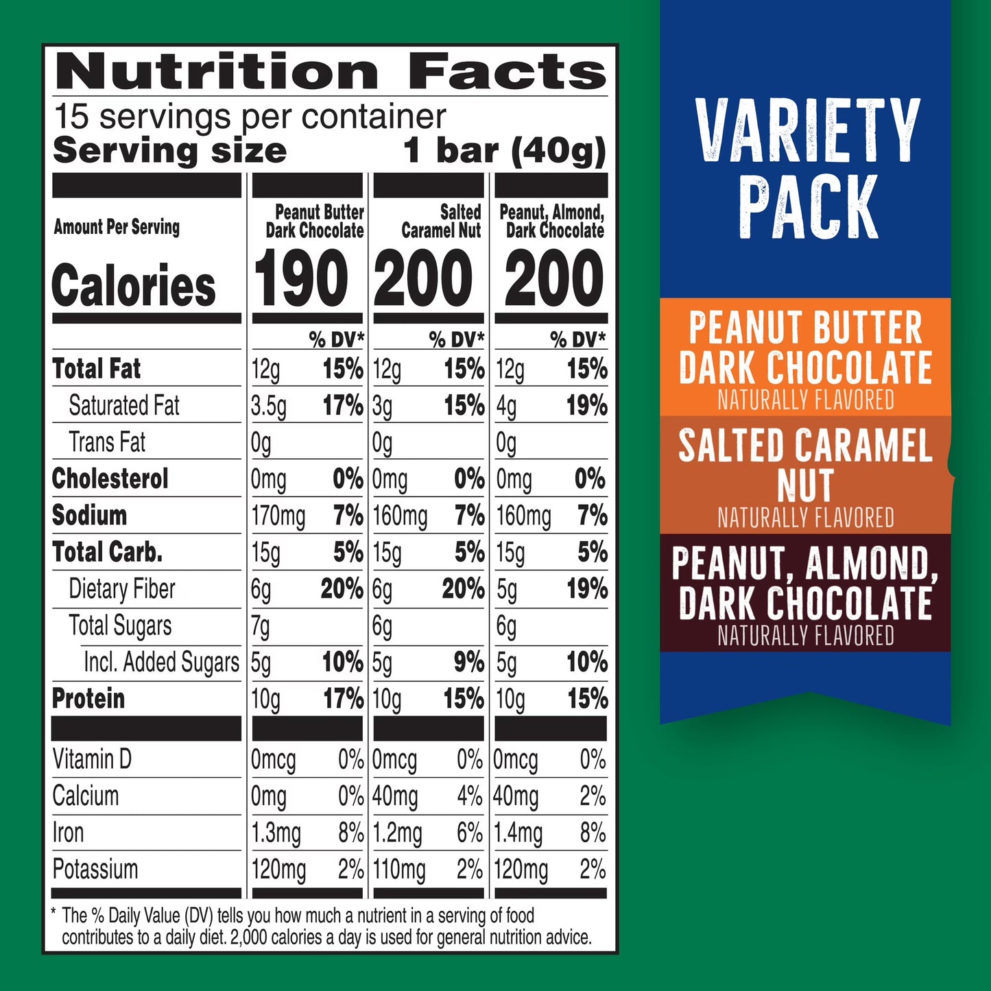 Nature Valley Protein Chewy Snack Bars, Variety Pack, 15 Bars, 21.3 oz