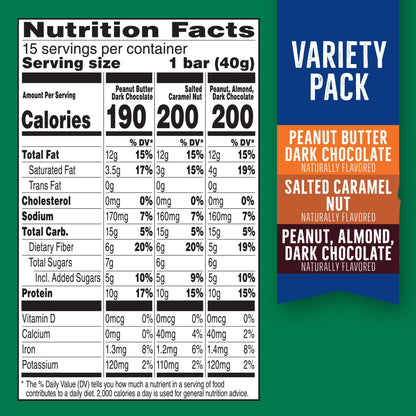 Nature Valley Protein Chewy Snack Bars, Variety Pack, 15 Bars, 21.3 oz