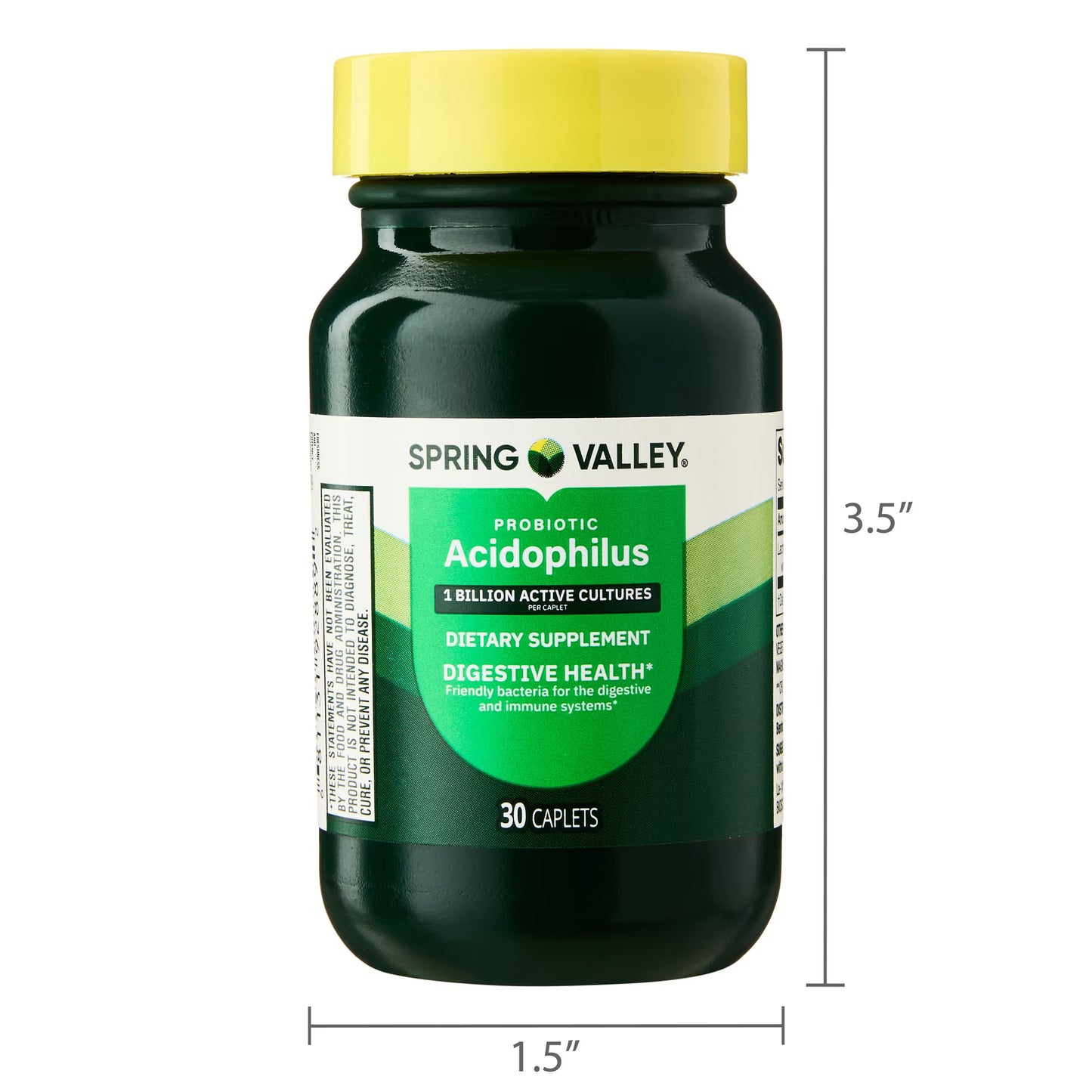 (2 pack) Spring Valley Probiotic Acidophilus Caplets for Digestive Health, 1 Billion Active Cultures, 30 Count