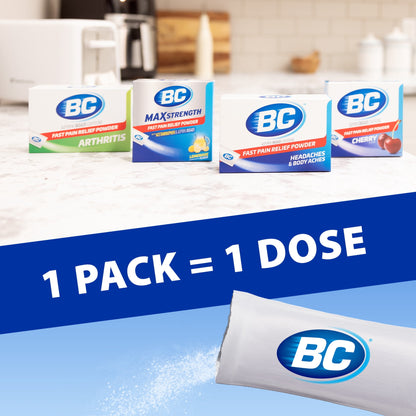 BC Pain Relief Powder, Original Strength Headache Relief with Aspirin & Caffeine, 50 Count