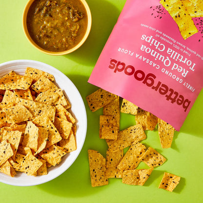 bettergoods Finely Ground Cassava Flour Red Quinoa Tortilla Chips, 10 oz