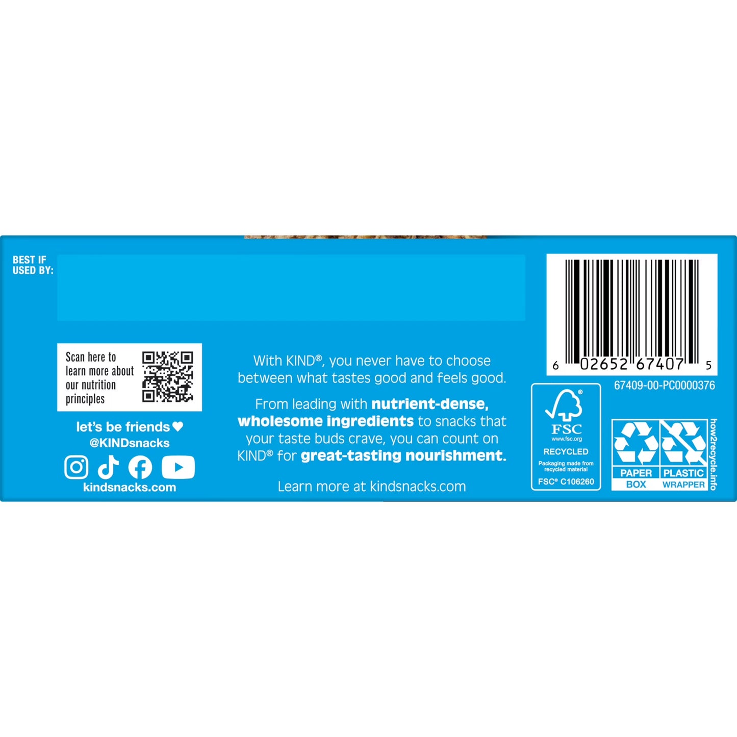 KIND Blueberry Almond Breakfast Protein Bars, 6-Count, 1 Cardboard Box