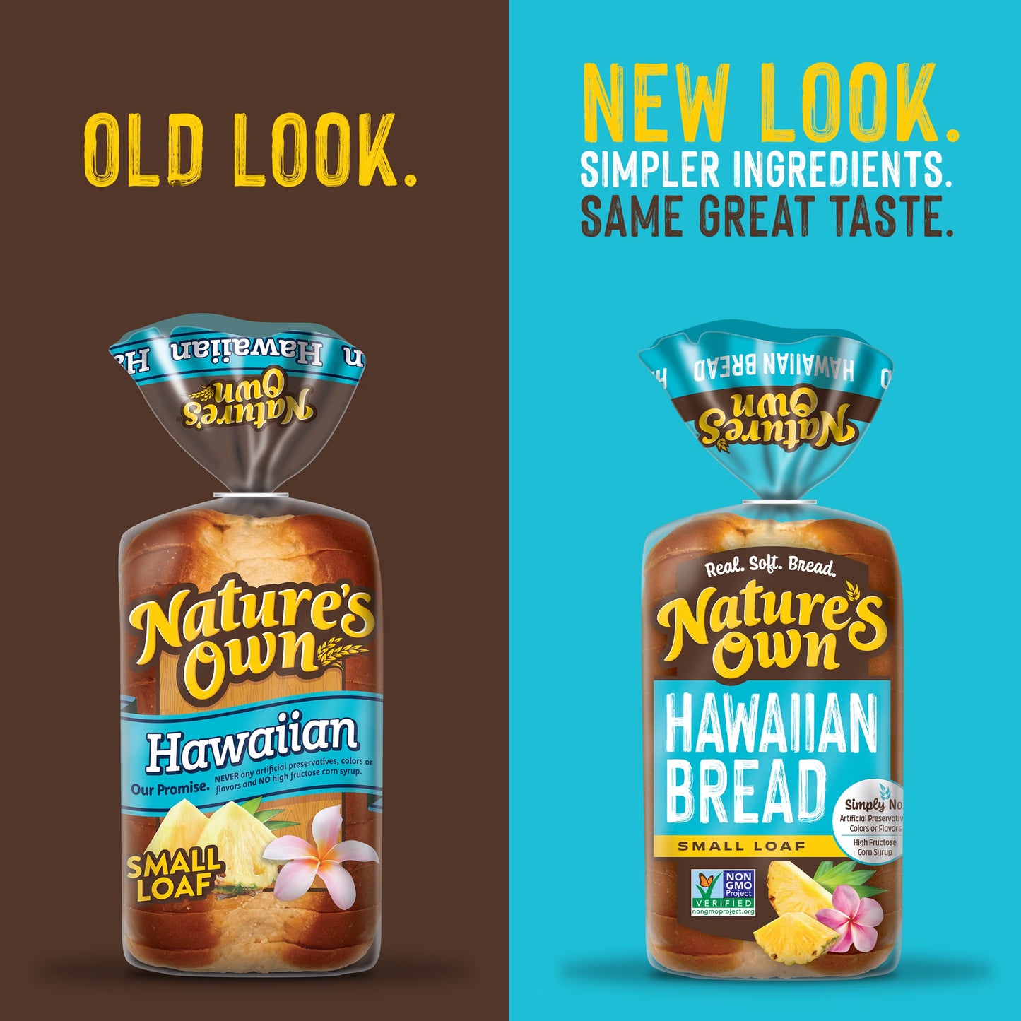 Nature's Own Hawaiian, Non-GMO Small Loaf Bread, Sandwich Bread, 12 oz Loaf