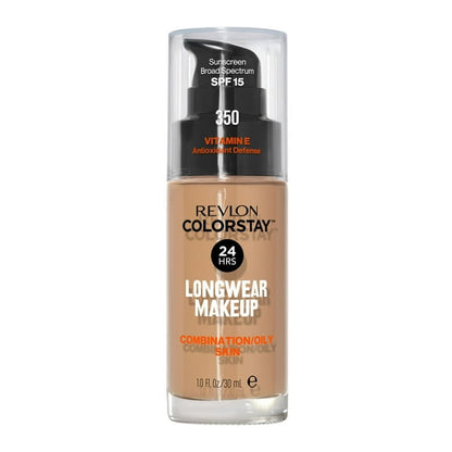 Revlon ColorStay Liquid Foundation Makeup, Matte Finish, Combination/Oily Skin, SPF 15, 350 Rich Tan, 1 fl oz