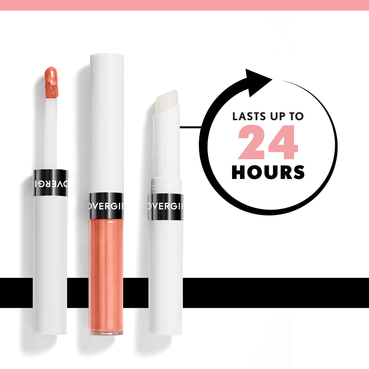 COVERGIRL Outlast All-Day Lip Color Liquid Lipstick And Moisturizing Topcoat, Longwear, Mauve Muse, Shiny Lip Gloss, Stays On All Day, Moisturizing Formula, Cruelty Free, Easy Two-Step Process