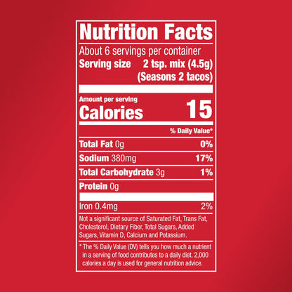 McCormick Original Taco Seasoning Mix, 1.0 oz Packet