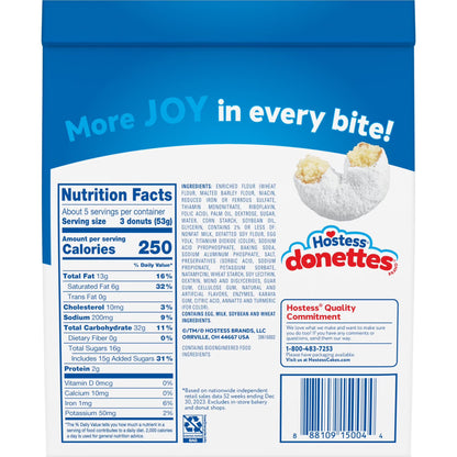 Hostess Donettes, Powdered Mini Donuts, 10 oz Bag