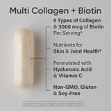Sports Research Multi Collagen Complex + Biotin 3000mcg Supplement, 120 ct