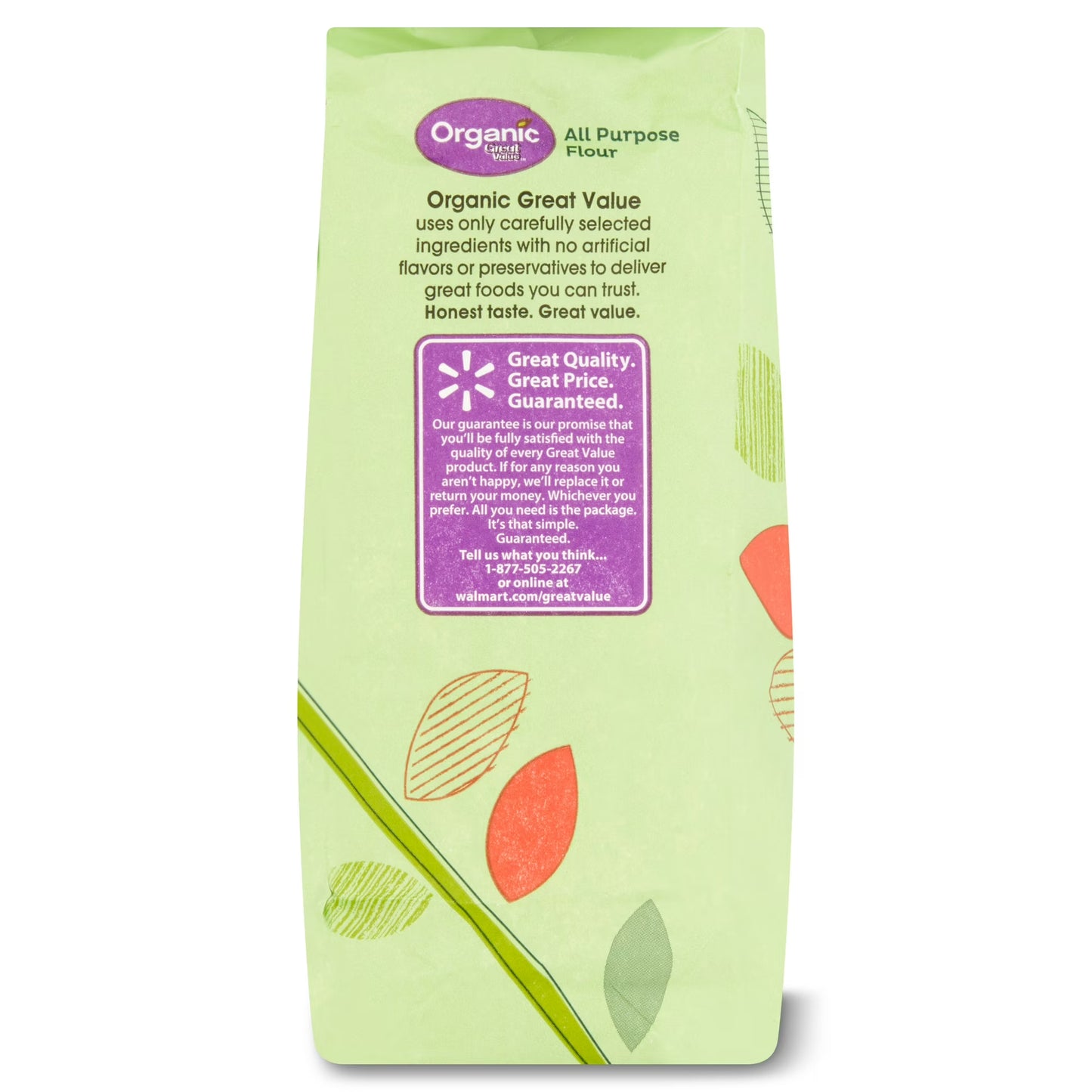 (2 pack) Great Value Organic All-Purpose Flour, 5 lb Bag