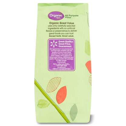 (2 pack) Great Value Organic All-Purpose Flour, 5 lb Bag