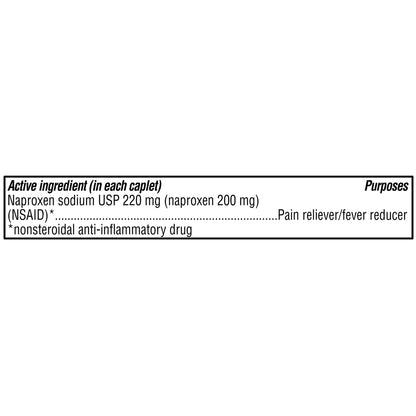 Equate All Day Pain Relief Naproxen Sodium Caplets, 220 mg, 90 Count, Compare to AleveÂ Caplets Active Ingredient