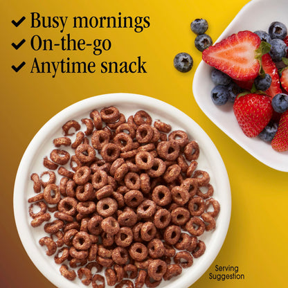 Chocolate Cheerios, Heart Healthy Gluten Free Breakfast Cereal, Family Size, 19.2 oz