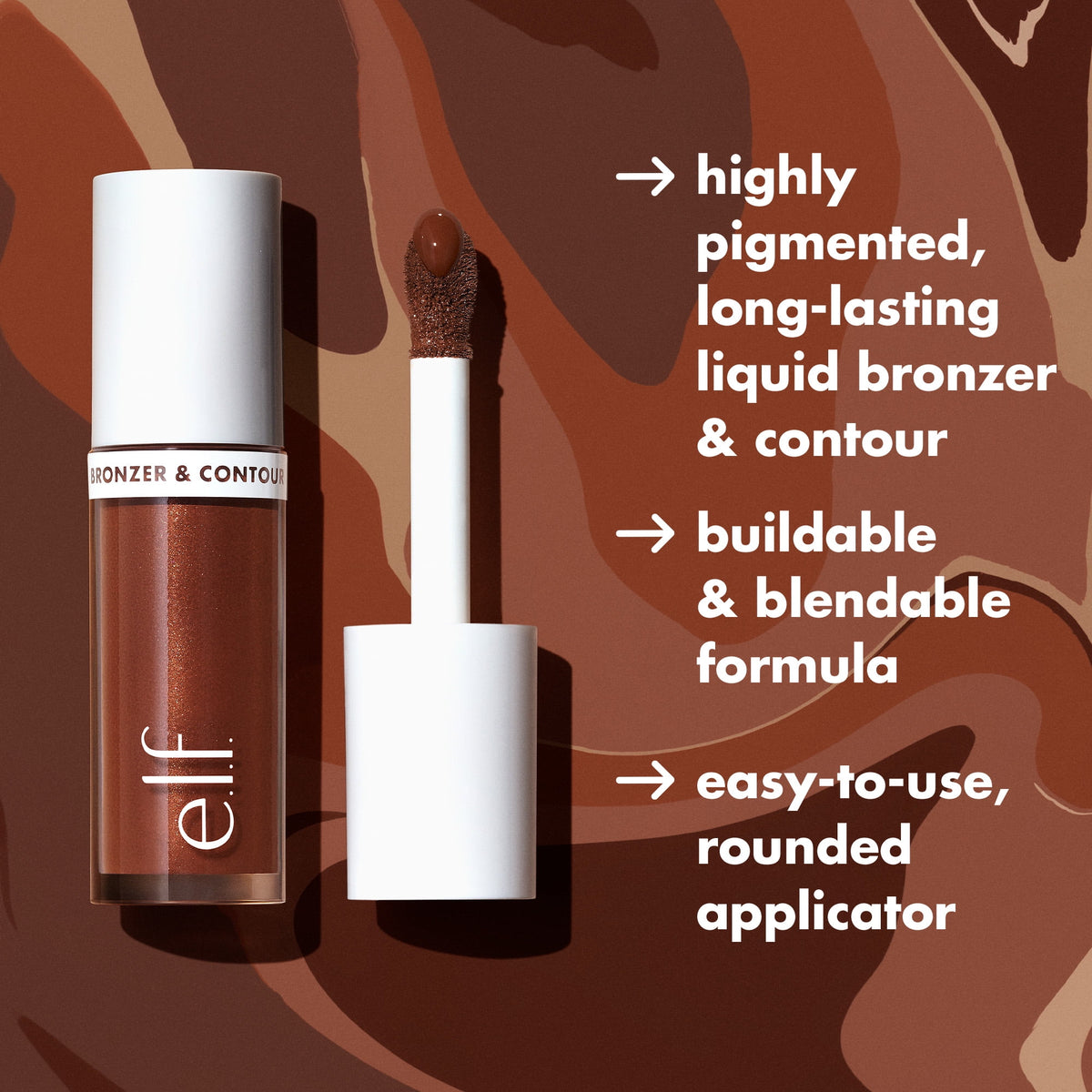 e.l.f. Camo Liquid Bronzer & Contour, 3 Light, 0.13 fl oz