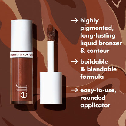 e.l.f. Camo Liquid Bronzer & Contour, 3 Light, 0.13 fl oz