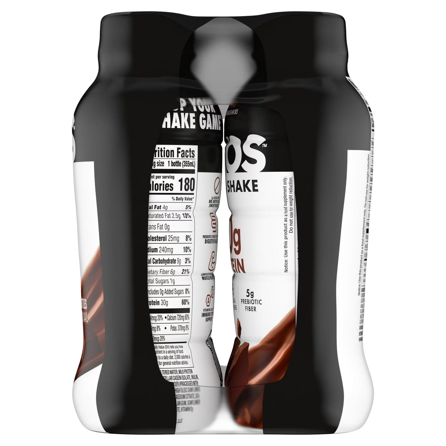 Oikos Protein Shake, Shelf Stable, Chocolate, 30g Protein, 12 fl oz, 4 Count Bottles