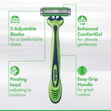 Gillette Sensor 3 Sensitive Men 3 Blade Disposable Razor,4 count