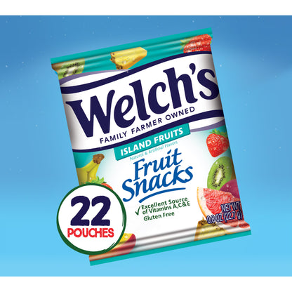 Welch's Fruit Snacks Gluten-Free Island Fruits Soft Fruit Snacks, .8 oz, 22 Count