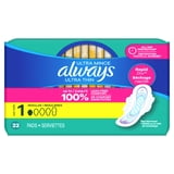 Always Ultra Thin Pads with Wings, Size 1, Regular, 22 Count