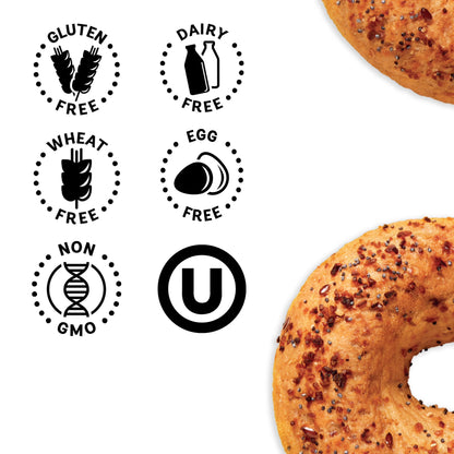 Schar Gluten Free Pre-Sliced Everything, Gluten Free Chewy Bagels, 14.1oz